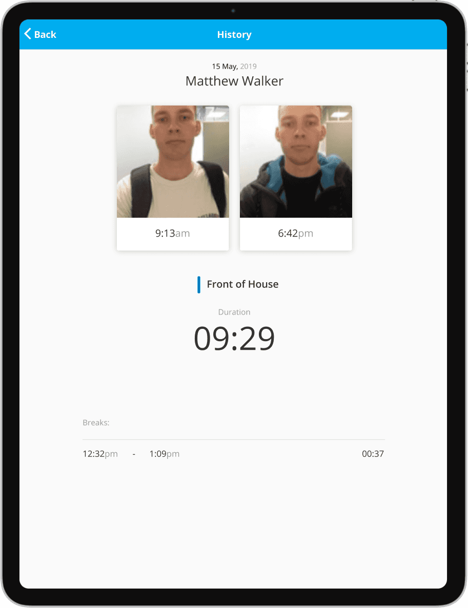 Photo Time Clock | Payroll Features | PayHero